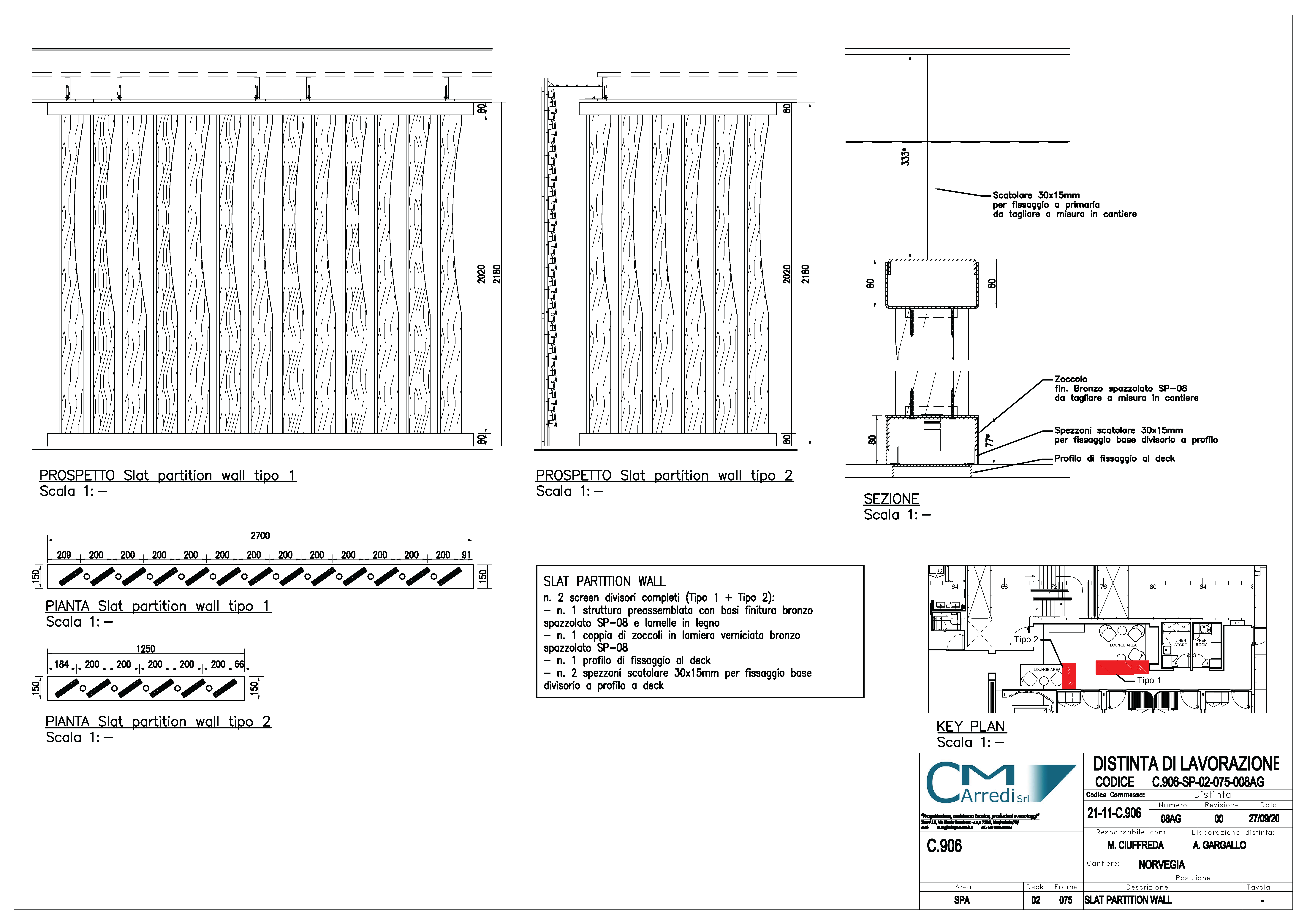 08AG Slat partition wall SPA XD - CM Arredi 08AG Slat partition wall SPA XD - CM Arredi