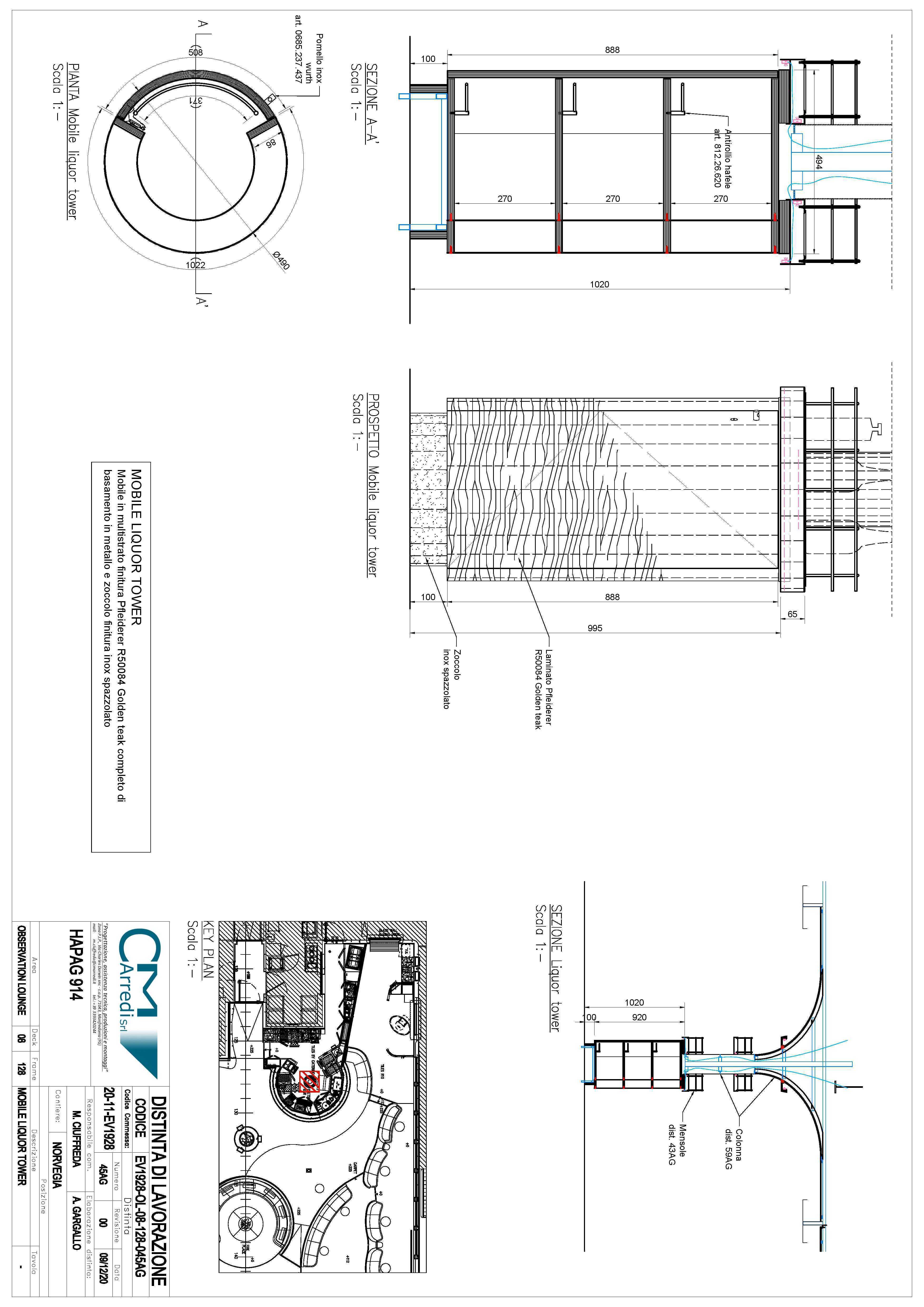 45AG Mobile liquor tower - CM Arredi 45AG Mobile liquor tower - CM Arredi